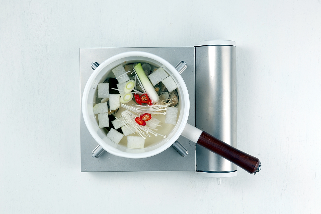 바지락 맑은국 만들기 6단계