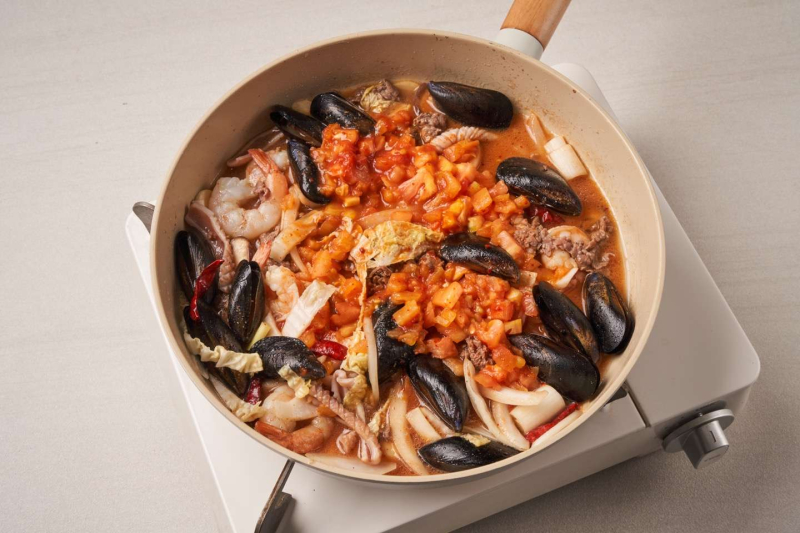 토마토 해물누룽지탕 만들기 5단계