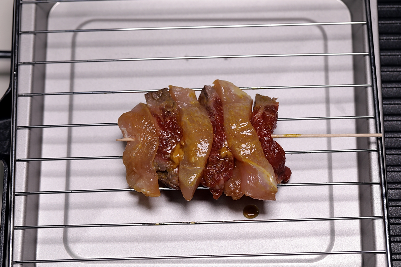 치킨 쇠고기 땅콩소스 꼬치 만들기 6단계
